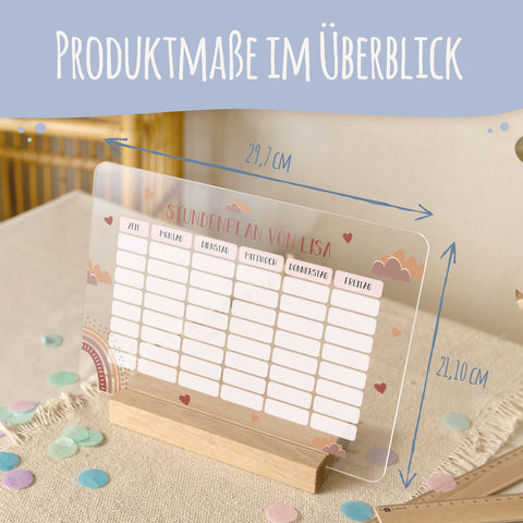 Personalisierter Stundenplan - Regenbogen mit Namen