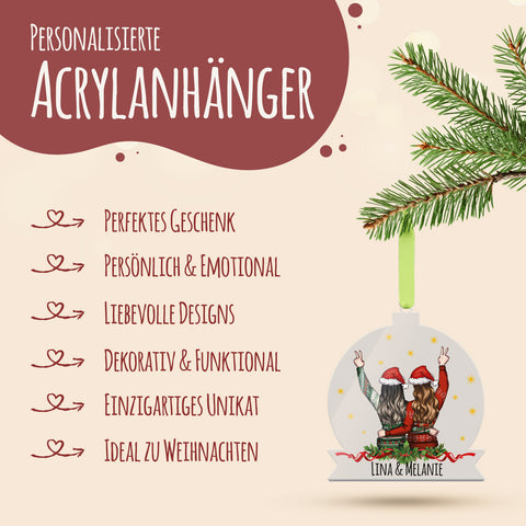 Christbaumschmuck aus Acryl - Konfigurator Freundinnen - Weihnachtsanhänger