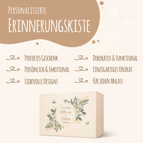 Erinnerungskiste mit UV-Druck im Goldblätter Design