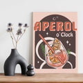 Holzschild mit Aperol Spritz Motiv - Aperol O Clock - Geschenk für Aperol Liebhaber