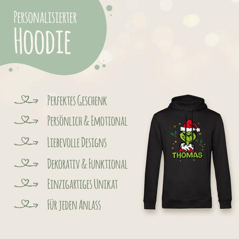 Personalisierter Unisex Hoodie - Grinch