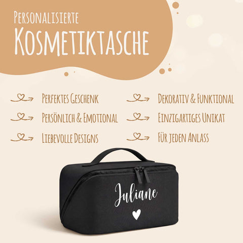 Personalisierte eckige Kosmetiktasche mit Name für Kosmetik & MakeUp