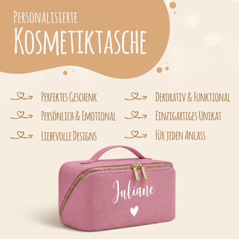 Personalisierte eckige Kosmetiktasche mit Name für Kosmetik & MakeUp