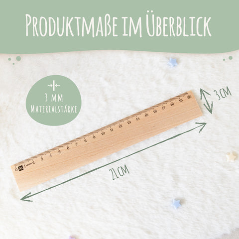 Personalisiertes Lineal zur Einschulung mit verschiedenen Designs