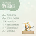 Kinder LED Nachtlicht mit Sockel aus Holz - "Initial Tiere" GRAVURZEILE – Bild 7