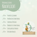 Kinder LED Nachtlicht mit Sockel aus Holz - "Initial Tiere" GRAVURZEILE – Bild 12