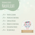 Kinder LED Nachtlicht mit Sockel aus Holz - "Blumenkreis" GRAVURZEILE – Bild 47