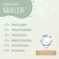 Kinder LED Nachtlicht mit Sockel aus Holz - "Blumenkreis" GRAVURZEILE – Bild 17