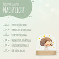 Kinder LED Nachtlicht mit Sockel aus Holz im Igel Design GRAVURZEILE – Bild 6
