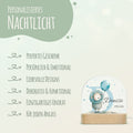 Kinder LED Nachtlicht mit Sockel aus Holz - "Initial Tiere" GRAVURZEILE – Bild 22