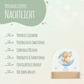 Kinder LED Nachtlicht mit Sockel aus Holz - "Mond Tiere" GRAVURZEILE – Bild 12