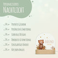 Kinder LED Nachtlicht mit Sockel aus Holz - "Waldtiere" GRAVURZEILE – Bild 7