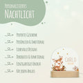 Kinder LED Nachtlicht mit Sockel aus Holz - "Waldtiere" GRAVURZEILE – Bild 27