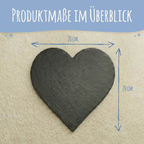 Bedrucktes Schieferherz - In Gedenken V1 - Personalisiertes Geschenk
