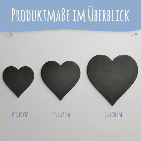 Bedrucktes Schieferherz - Pusteblume - Personalisiertes Geschenk