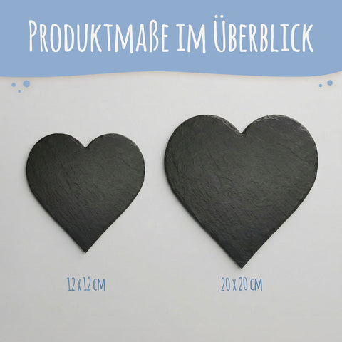 Bedrucktes Schieferherz - Wo alles begann - Personalisiertes Geschenk