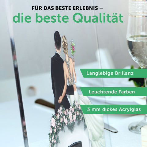 Hochzeitsgeschenk personalisiertes Acrylglas mit Konfiguration - Geldgeschenk zur Hochzeit