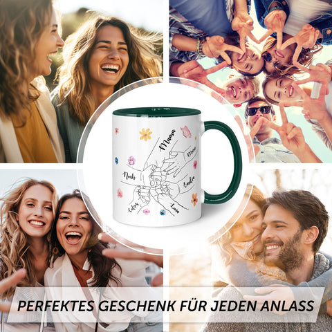 Bedruckte Tasse - Hände halten Mama Oma - Geschenk zum Muttertag