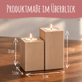 Graviertes Teelichthalter Set aus Holz im "Hand in Hand" Design