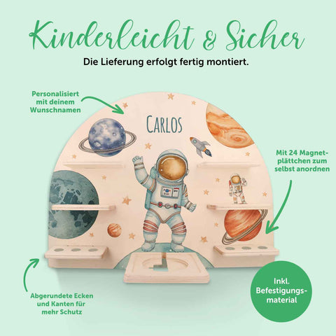 Toniebox Regal für Kinderzimmer - Astronaut - Personalisiert mit Namen