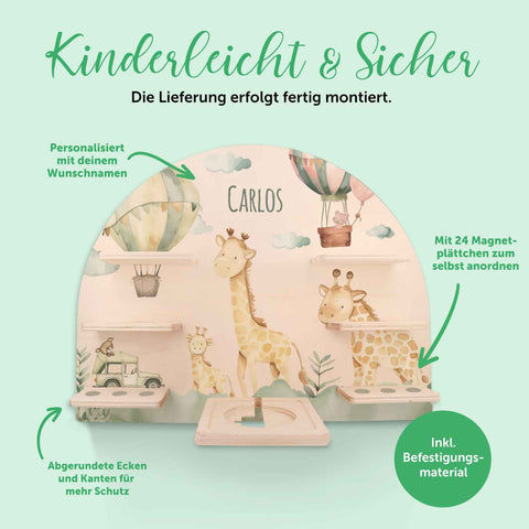Toniebox Regal für Kinderzimmer - Giraffe - Personalisiert mit Namen