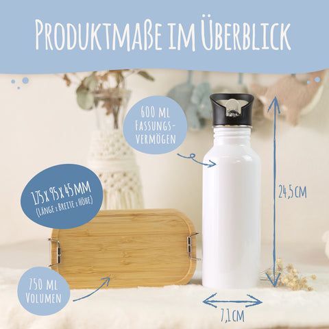 Bedruckte Brotdose & Trinkflasche im Set - Traumfänger