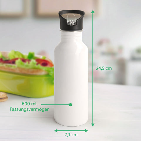 Bedruckte Trinkflasche aus Edelstahl - Fußball