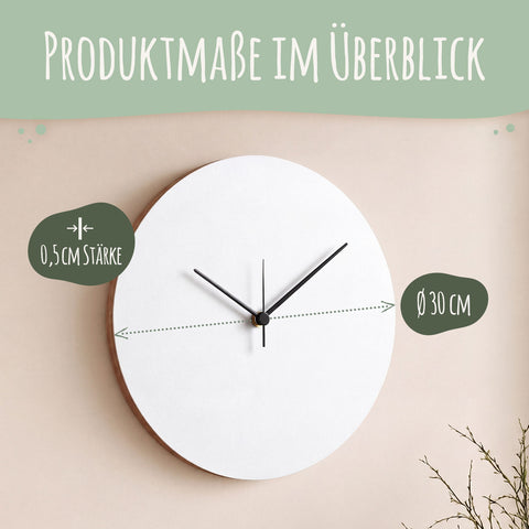 Wanduhr aus Holz Vintage Dielen - mit UV Druck