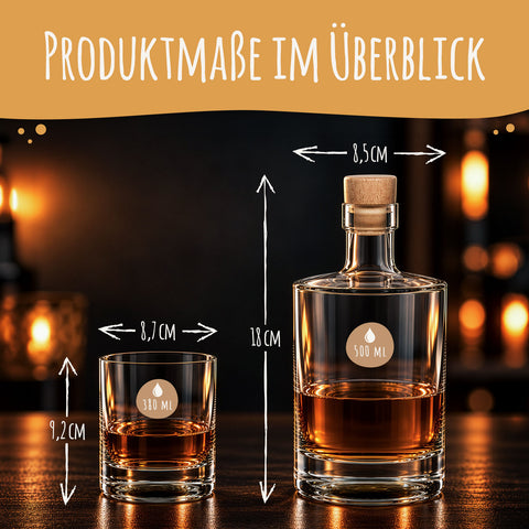 Leonardo Whiskygläser mit Gravur - "Ornament" im Set mit 0,5l Karaffe