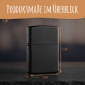 GRAVURZEILE x ZIPPO Personalisiertes Sturmfeuerzeug - Wunschtext & Icon - Windfest und Langlebig - Nachfüllbar