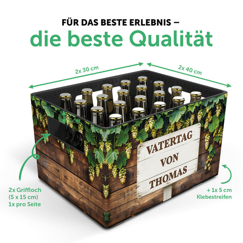 DIY Bierkasten Banderole mit 24 Deckelaufklebern - Vatertag