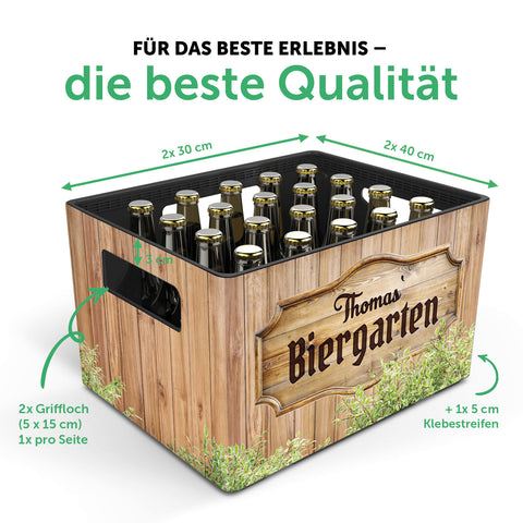 DIY Bierkasten Banderole mit 24 Deckelaufklebern - Biergarten Motiv