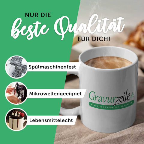 Bedruckte Tasse mit Spruch - Am Arsch