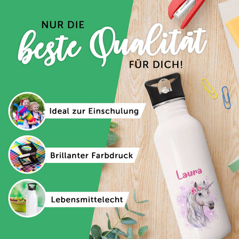 Bedruckte Trinkflasche aus Edelstahl - Fußball