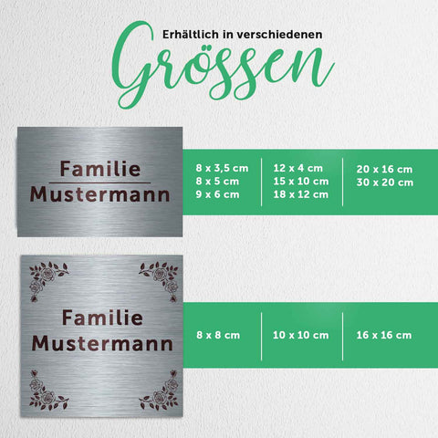 Graviertes Edelstahl Türschild