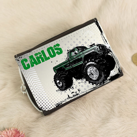 Bedruckte Geldbörse für Kinder im Monstertruck Design
