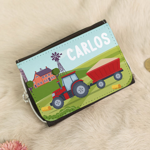 Bedruckte Geldbörse für Kinder im Traktor Design