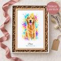 Hundeportrait im Stil Farbenfroh als Geschenk im Holzrahmen