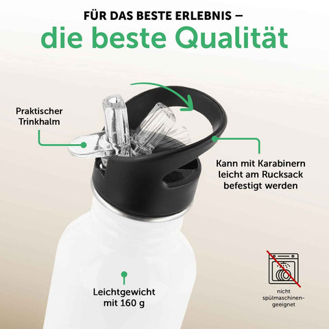 Bedruckte Trinkflasche aus Edelstahl - Fußball