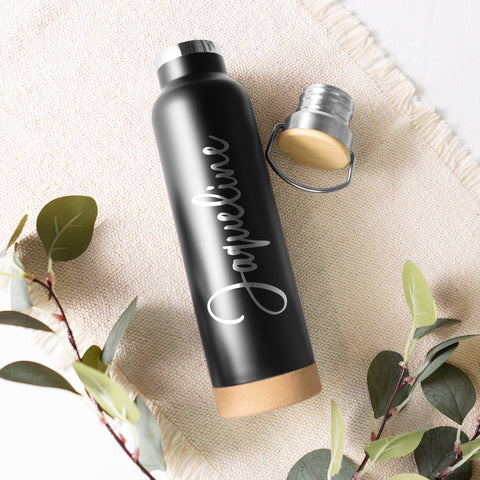 Gravierte Trinkflasche aus Edelstahl - Wunschname