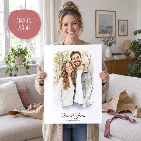 Aquarell-Poster mit Foto im Format DIN A2