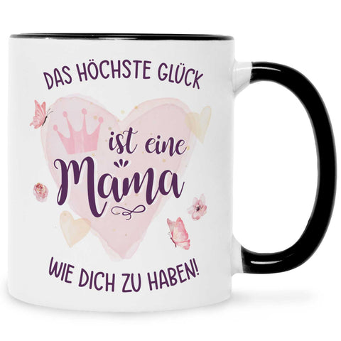 Bedruckte Tasse mit Spruch Das höchste Glück