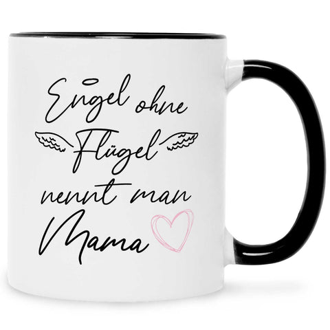 Bedruckte Tasse mit Spruch Engel ohne Flügel