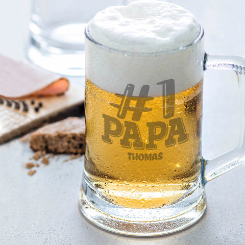 Montana Bierkrug mit Gravur "#1 Papa" mit Namen