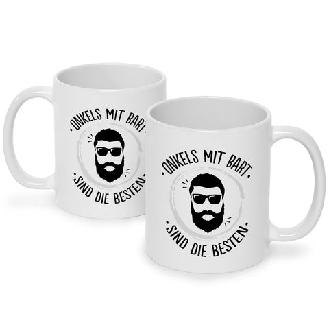 Bedruckte Tasse mit Name - Onkels mit Bart