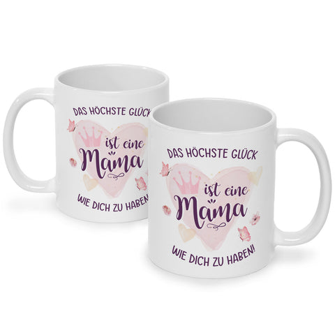 Bedruckte Tasse mit Spruch Das höchste Glück