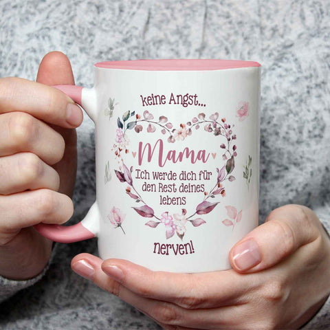 Bedruckte Tasse mit Spruch Keine Angst Mama