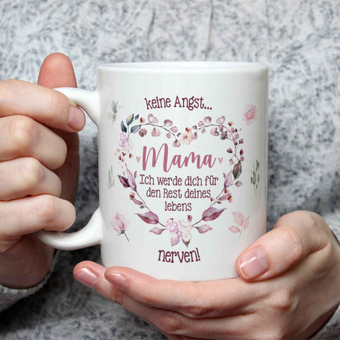 Bedruckte Tasse mit Spruch Keine Angst Mama