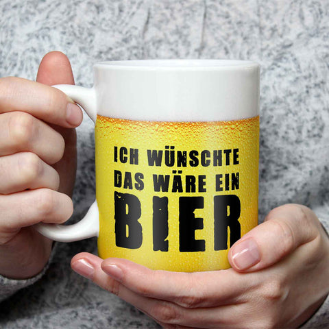 Bedruckte Tasse Ich wünschte das wäre ein Bier