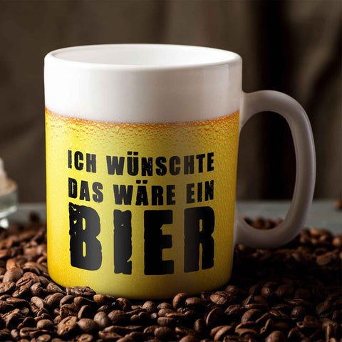 Bedruckte Tasse Ich wünschte das wäre ein Bier